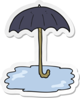 Aufkleber eines nassen Cartoon-Regenschirms png