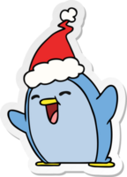 mano disegnato Natale etichetta cartone animato di kawaii pinguino png