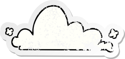 hand drawn distressed sticker cartoon doodle of a white cloud png