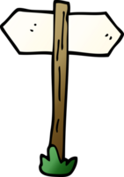 postes de sinal de direção pintados de doodle de desenho animado png