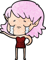menina elfa chorando de desenho animado png