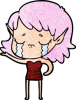 niña elfa llorando de dibujos animados png