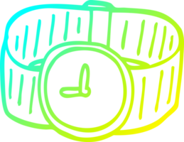 cold gradient line drawing of a cartoon wrist watch png