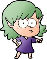 garota elfa dos desenhos animados olhando png