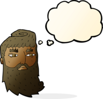 cartoon bearded man with thought bubble png