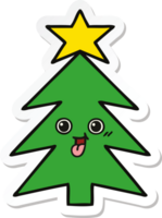 adesivo di un albero di Natale simpatico cartone animato png