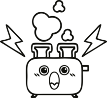 line drawing cartoon of a of a toaster png