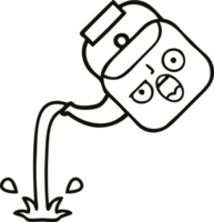 line drawing cartoon of a pouring kettle png