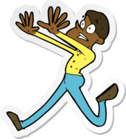 sticker of a cartoon man running away png