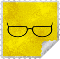 Brille grafischer quadratischer Aufkleberstempel png