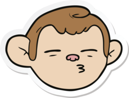 sticker of a cartoon monkey face png