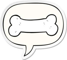 cartoon bone with speech bubble sticker png