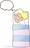 cartoon sleeping woman with thought bubble png