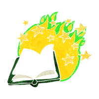 hand retro cartoon magic spell book png