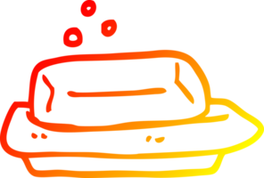 warm gradient line drawing of a cartoon soap and dish png