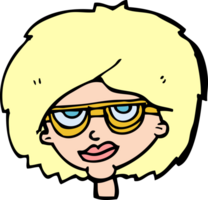 dessin animé femme portant des lunettes png