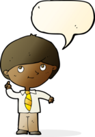 cartoon boy with idea with speech bubble png