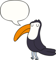 tecknad serie toucan med Tal bubbla png