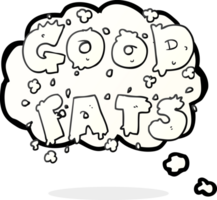 hand drawn thought bubble cartoon good fats sign png