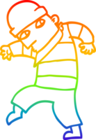 arco Iris gradiente linha desenhando do uma desenho animado esgueirar-se ladrao png