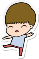 sticker of a happy cartoon boy png