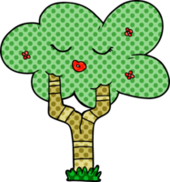 arbre de dessin animé avec visage png