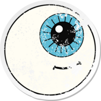 pegatina angustiada de un globo ocular de dibujos animados png