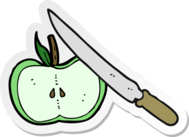 pegatina de una caricatura de manzana cortada en rodajas png