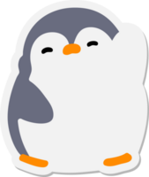 cute christmas penguin waving sticker png