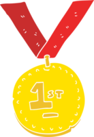 flat color illustration of first place medal png