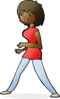 cartoon woman walking png