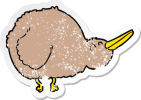 distressed sticker of a cartoon kiwi bird png