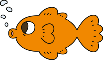 hand drawn quirky cartoon fish png