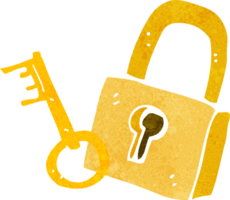 cartoon padlock and key png