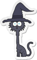 pegatina de un gato de halloween de dibujos animados png