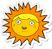 Aufkleber einer Sonne-Cartoon-Figur png