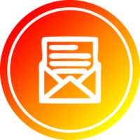 envelope letter circular icon with warm gradient finish png