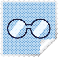 Brille grafischer quadratischer Aufkleberstempel png