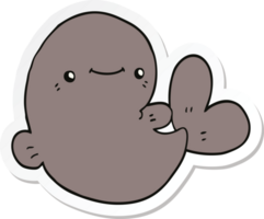 sticker of a cartoon whale png