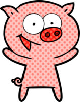 dessin animé joyeux cochon png