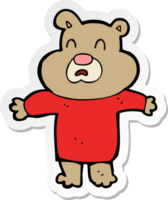 pegatina de un oso infeliz de dibujos animados png