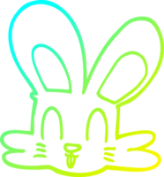 cold gradient line drawing of a cartoon cute bunny png