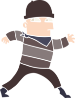 flat color style cartoon thief png