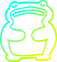 cold gradient line drawing of a funny cartoon frog png