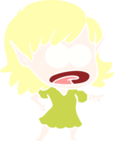 Flat Color Style Cartoon schockiert Elfenmädchen zeigt png