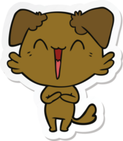 sticker of a happy little dog cartoon png