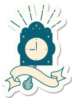 sticker of a tattoo style ticking clock png