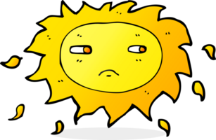 sol triste de dibujos animados png