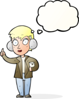 cartoon air force woman with thought bubble png