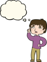 cartoon boy with question with thought bubble png